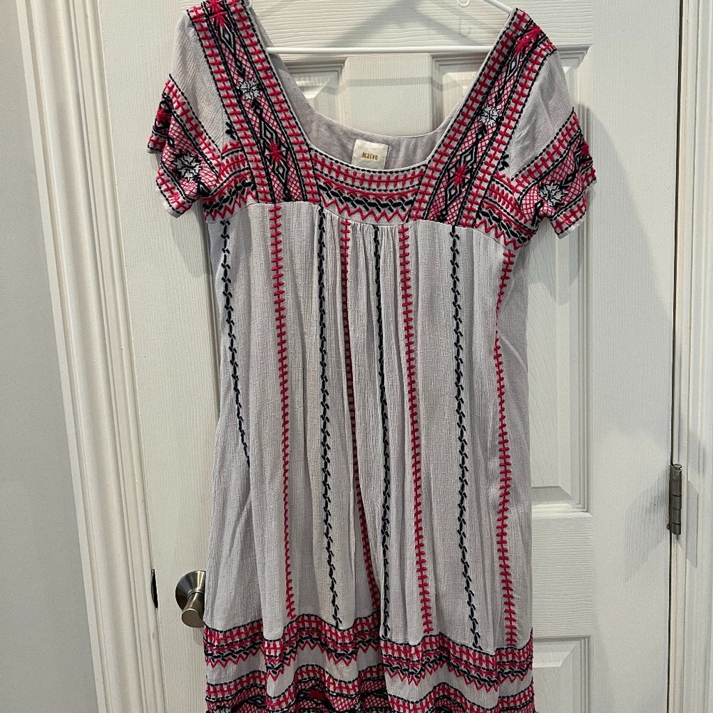 Maeve Anthropologie Cotton Embroidered Dress